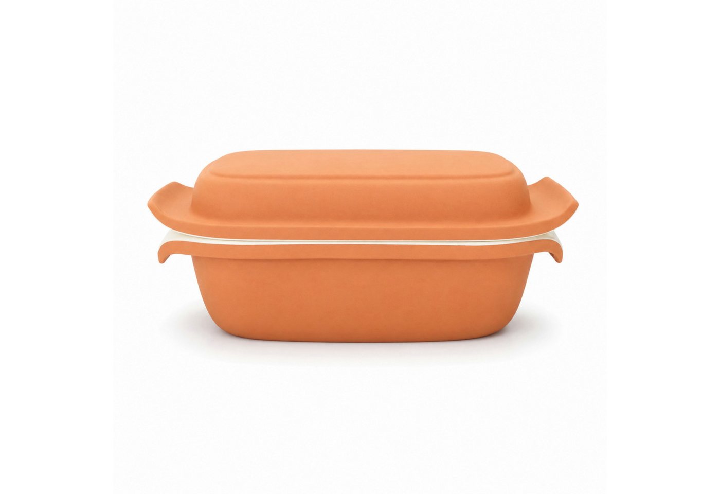 KERAZO Brotbackform 3,5L Bräter mit Deckel Brottopf Auflaufform 33x16x14 cm, natur/creme, Teilweise Ohne Glasur, Für knuspriges Brot und saftige Ofengerichte Bild 4