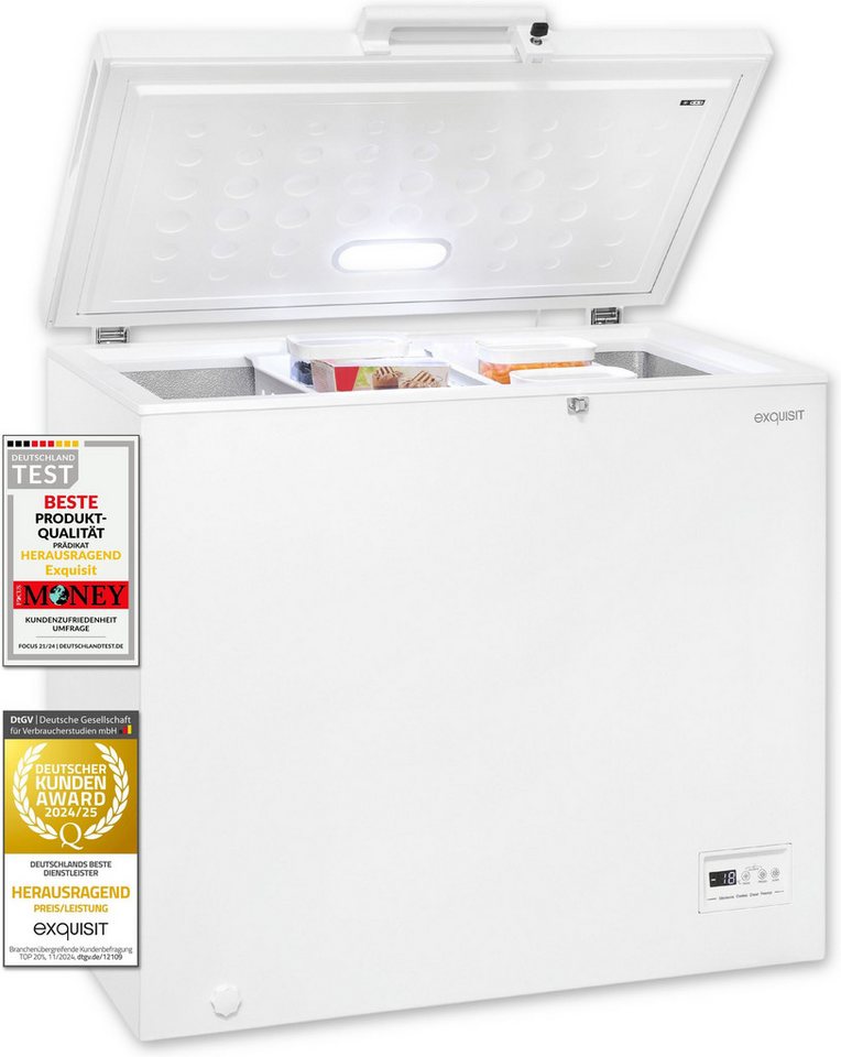 exquisit Gefriertruhe GT201-HE-040E weiss, 93,4 cm breit, 198 l, Kompaktes Kühlen und Gefrieren – platzsparend in einem Gerät. Bild 2