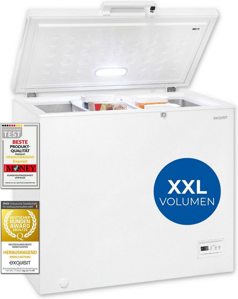 exquisit Gefriertruhe GT201-HE-040E weiss, 93,4 cm breit, 198 l, Kompaktes Kühlen und Gefrieren – platzsparend in einem Gerät. Bild 3