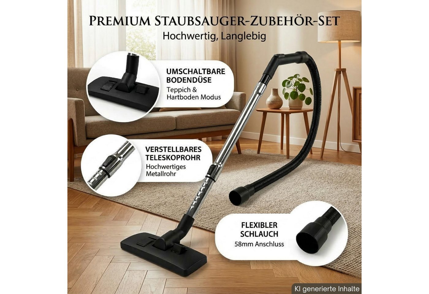 Maxorado Staubsaugerdüsen-Set Ersatzteile passend für Makita VC Serie VC2012L, VC2512L, VC3011L, Zubehör für Staubsauger Nass- und Trockensauger Zubehör, (Alternatives Ersatzteile Kit), VC3012L, VC3012M, VC4210M, 446L, 447L/M Sauger Bild 3