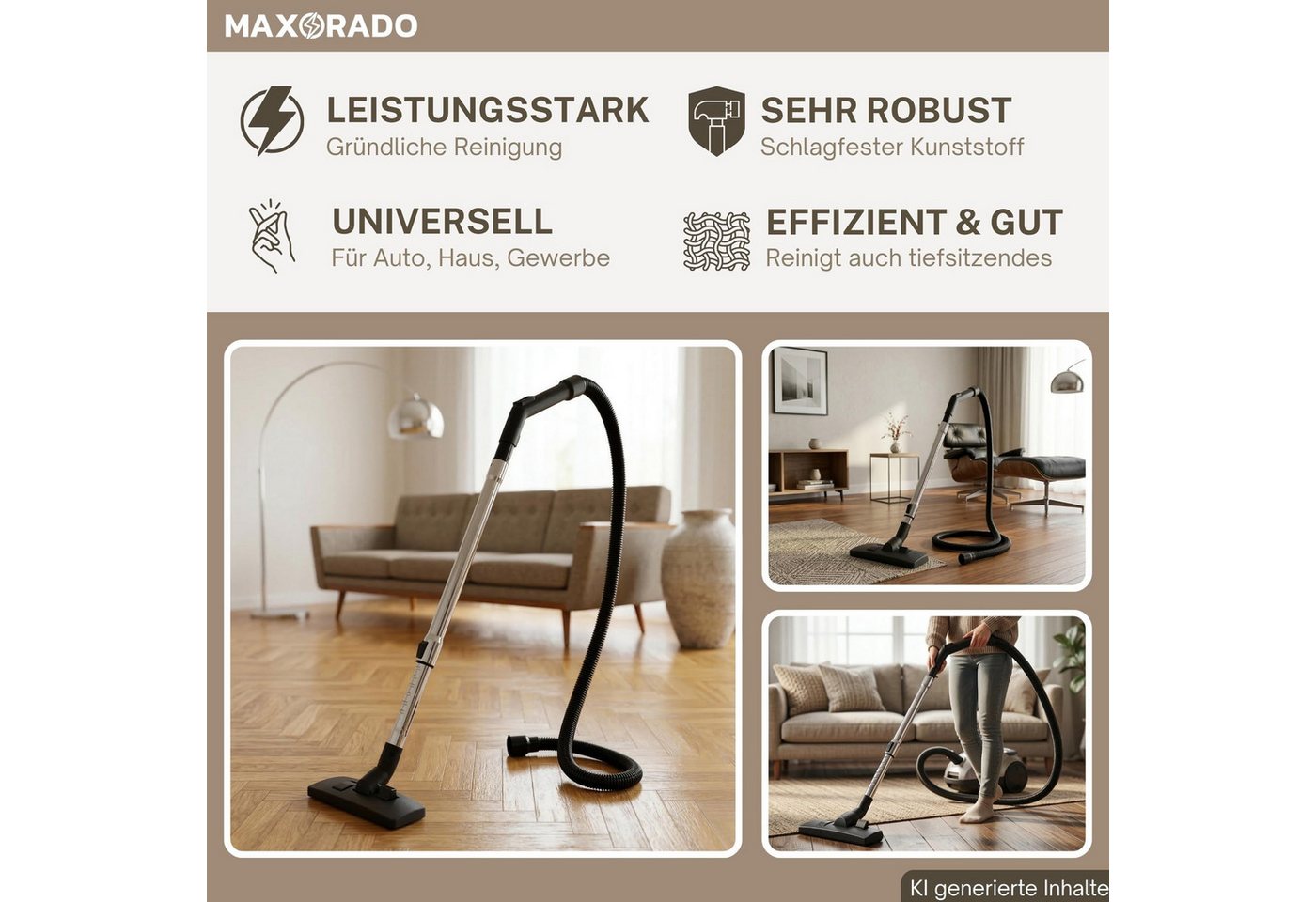 Maxorado Staubsaugerdüsen-Set Ersatzteile passend für Makita VC Serie VC2012L, VC2512L, VC3011L, Zubehör für Staubsauger Nass- und Trockensauger Zubehör, (Alternatives Ersatzteile Kit), VC3012L, VC3012M, VC4210M, 446L, 447L/M Sauger Bild 4