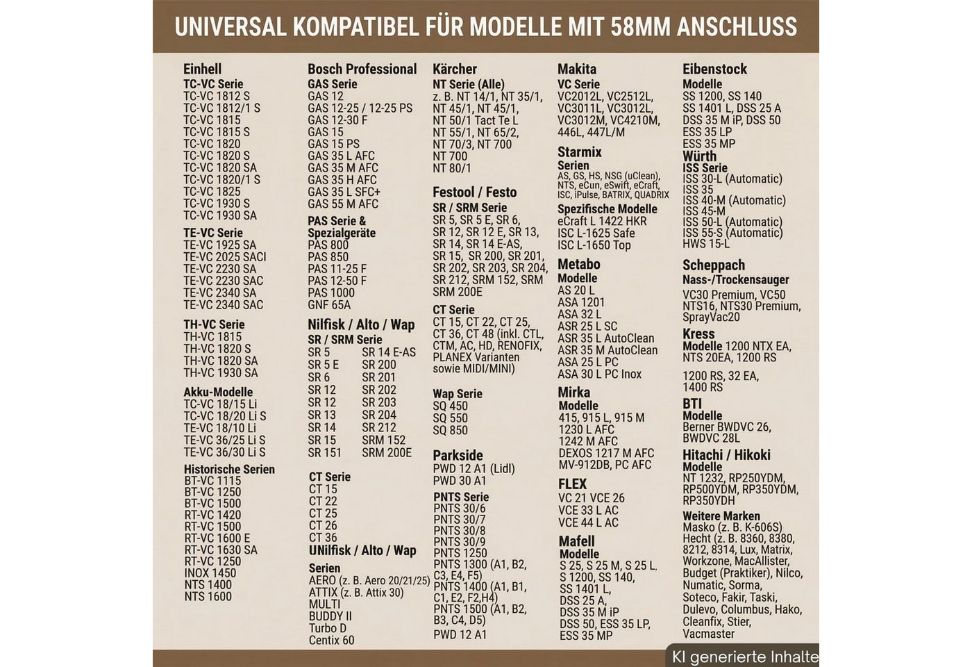 Maxorado Staubsaugerdüsen-Set Ersatzteile passend für Makita VC Serie VC2012L, VC2512L, VC3011L, Zubehör für Staubsauger Nass- und Trockensauger Zubehör, (Alternatives Ersatzteile Kit), VC3012L, VC3012M, VC4210M, 446L, 447L/M Sauger Bild 5