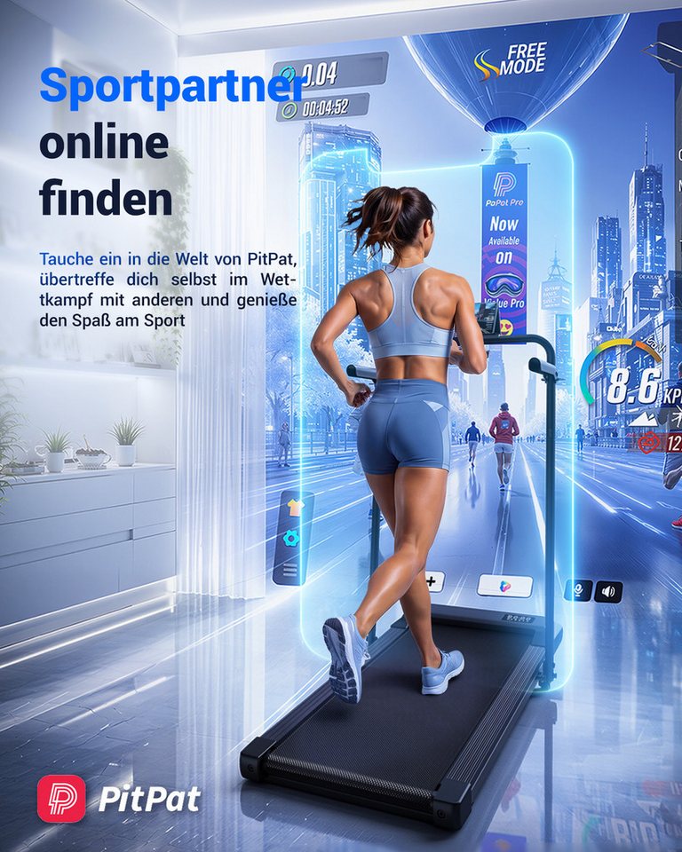 SUPERUN Laufband Walking Pad mit Steigung 7% Kleines Leise mit App (1-tlg), 2,5-HP-Motor, leistungsstark und leise (45 dB) Bild 2