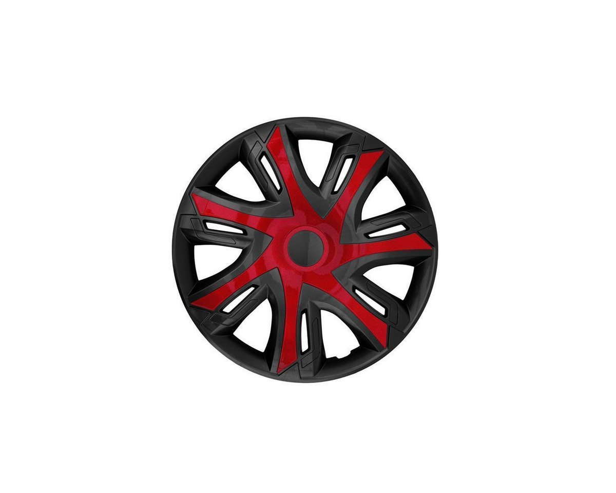 NRM Radkappe N-Power BICOLOR 14 Zoll in Rot/Schwarz, 14 in Zoll, (4-St) Radzierblenden für Stahlfelgen Zweifarbige Radkappen Satz 4er Set 14