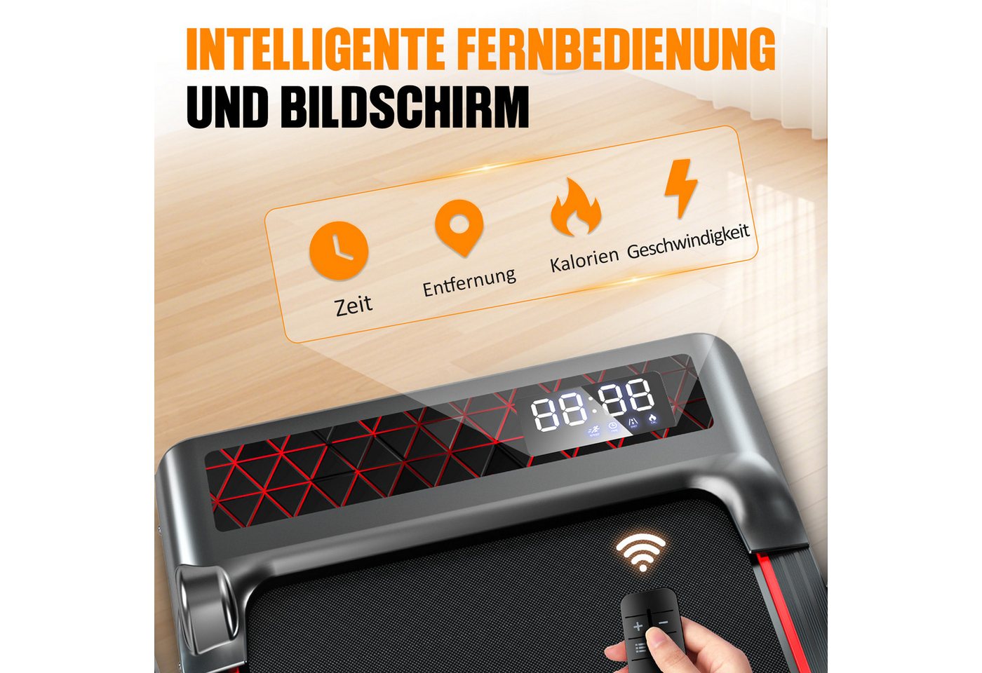 YEE RUN Laufband für Zuhause, 4 in 1, klappbar, 8 % Steigung, 2.5HP, 1-12 km/h