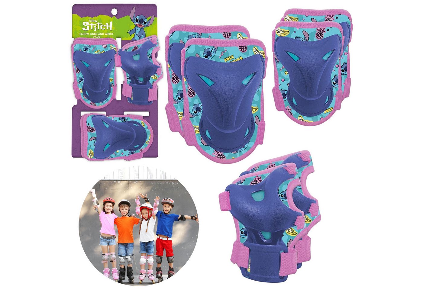 Disney Knieschutz DISNEY Stitch Kinder SCHÜTZER für Rollerblades, SET Bild 4
