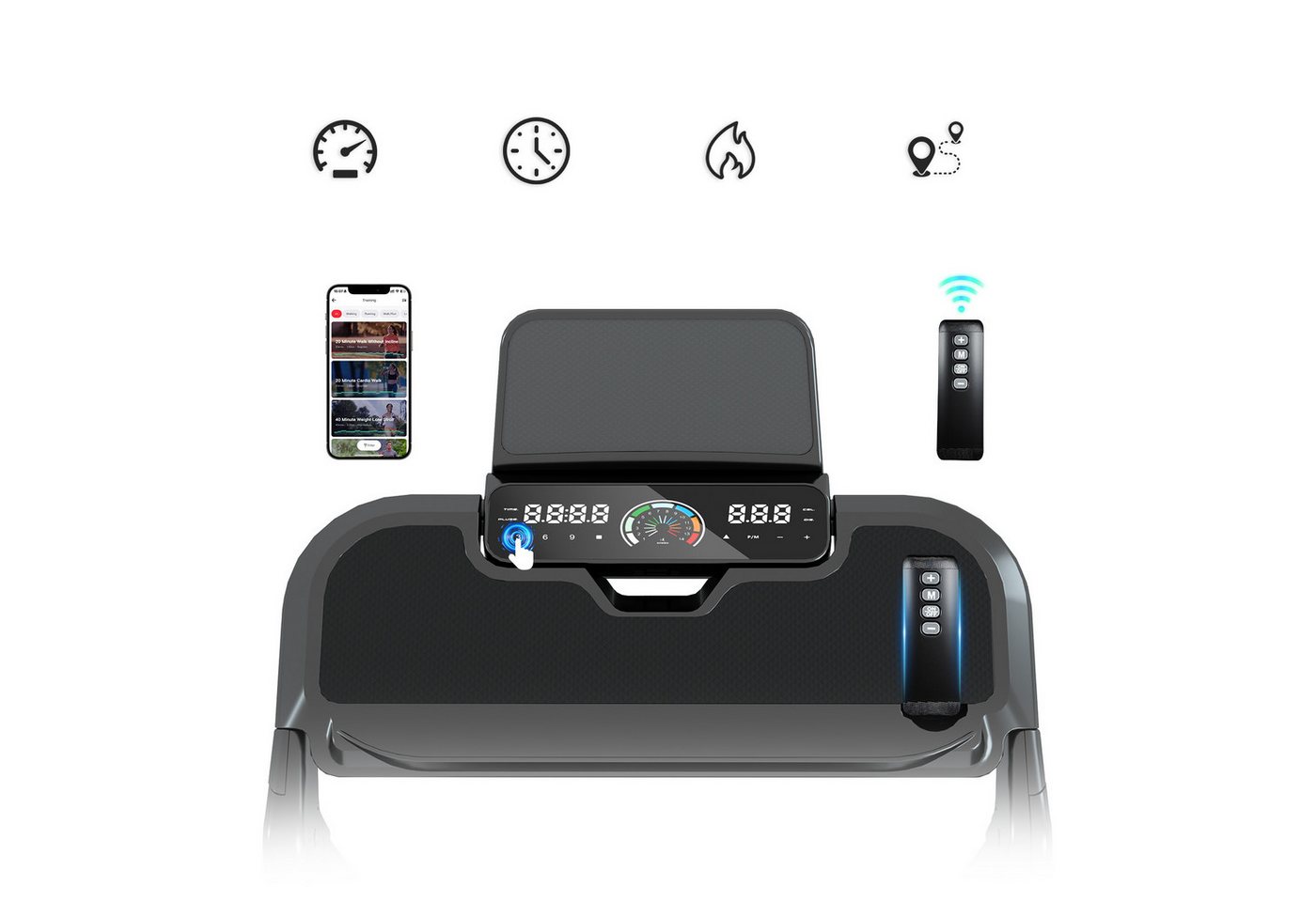 YEE RUN Laufband für Zuhause, 4 in 1 Treadmill klappbar, 6% Steigung, 3HP, 1-14 km/h Bild 3