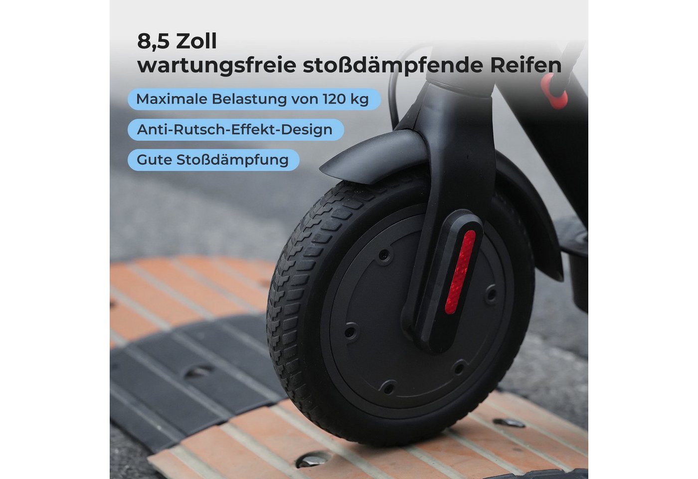 iscooter E-Scooter 8,5 Zoll E-Scooter mit Straßenzulassung ABE, Doppelfederung, 350,00 W, 20,00 km/h, 30 KM Reichweite, klappbar, Duales Bremssystem, Belastung bis 120kg Bild 5