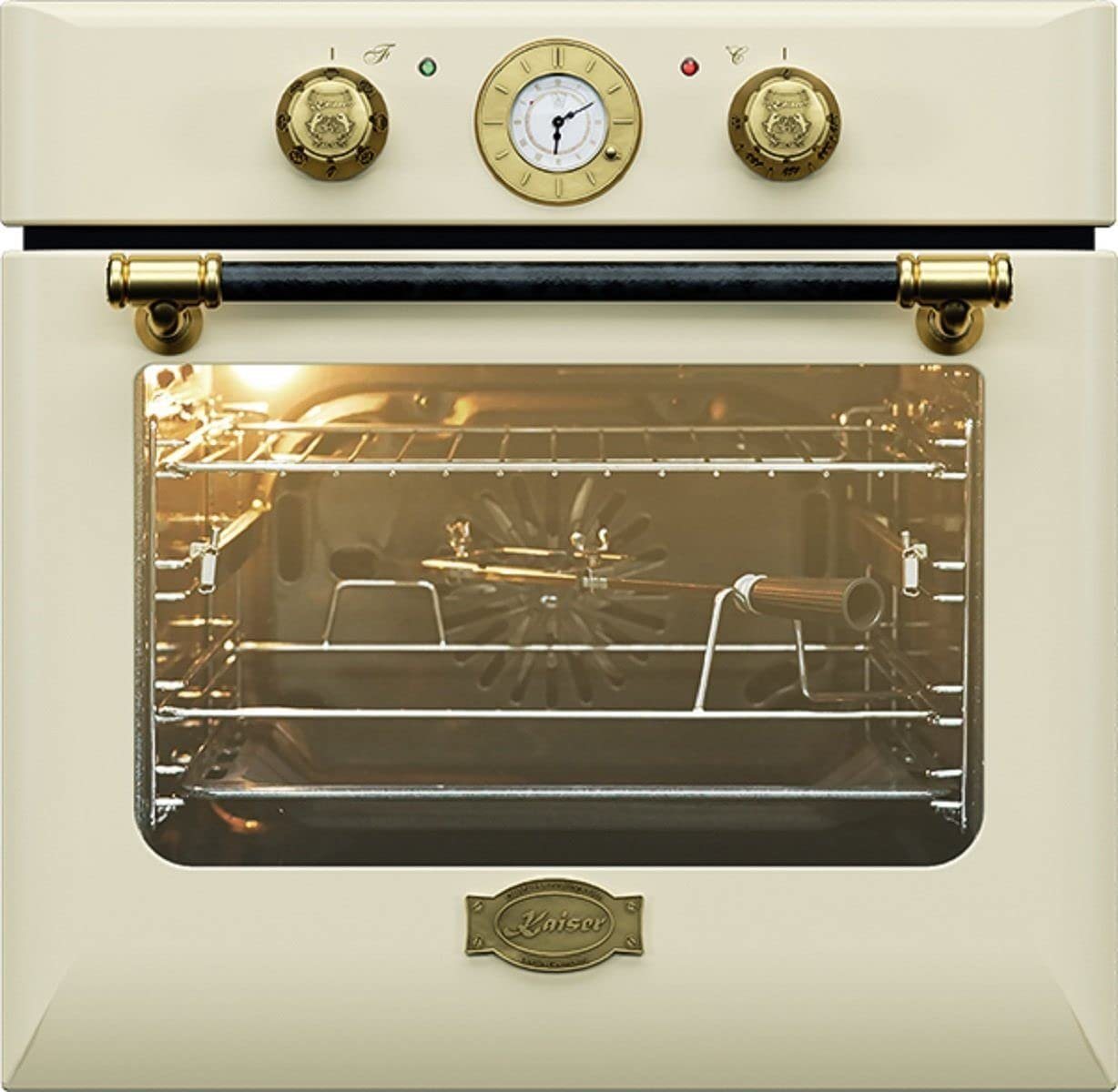 Kaiser Küchengeräte Backofen-Set Retro Einbau Backofen Elektro, Autark, 68 L mit Einbau-Mikrowelle, 25 l, Retro MIkrowell, 60 cm EH 6432 ElfBE Eco+EM 2545 ElfAD, mit 1-fach-Teleskopauszug Bild 2