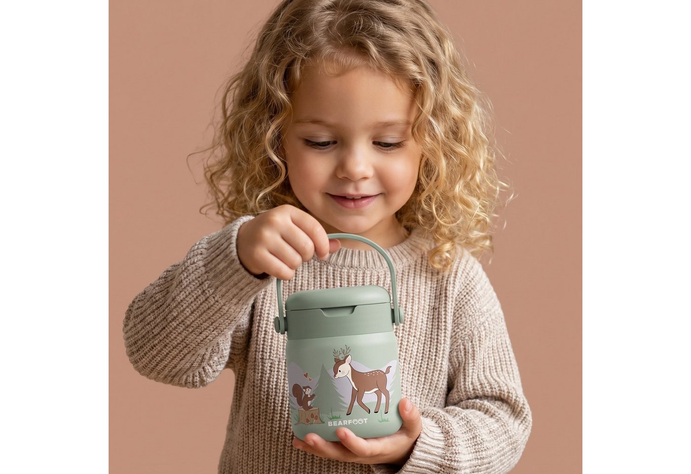 BEARFOOT Trinkflasche Thermobehälter Kinder Edelstahl - Reh Sabei, Thermobehälter, auslaufsicher, Edelstahl, Food jar, BPA-frei Bild 2