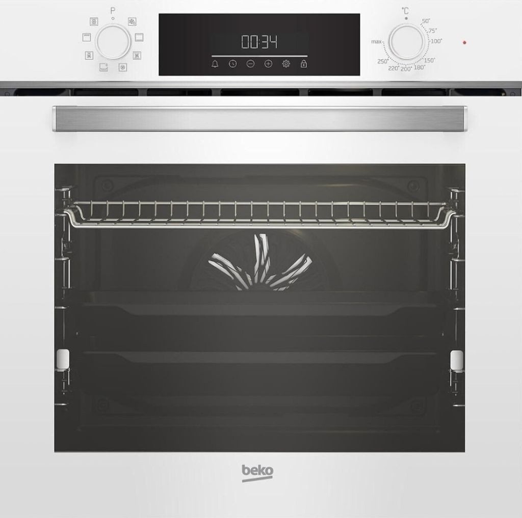 BEKO Backofen-Set Teleskopauszug SteamShine weiss + PKM Induktionsfeld Booster Flex, mit 1-fach Teilauszug, Steam Clean Bild 2