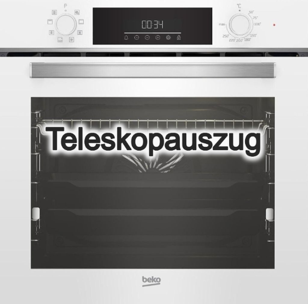 BEKO Backofen-Set Teleskopauszug SteamShine weiss + PKM Induktionsfeld Booster Flex, mit 1-fach Teilauszug, Steam Clean Bild 3