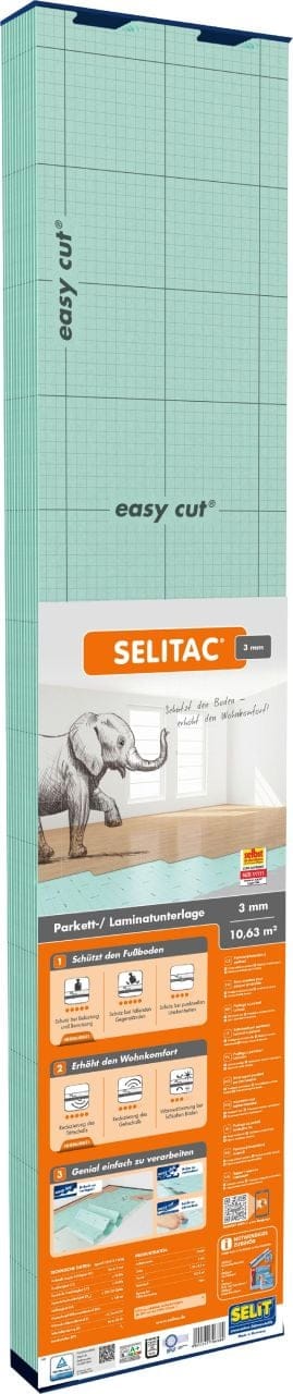 Dämmplatte Selit ac Fatlplatte 3mm Trittschalldämmung