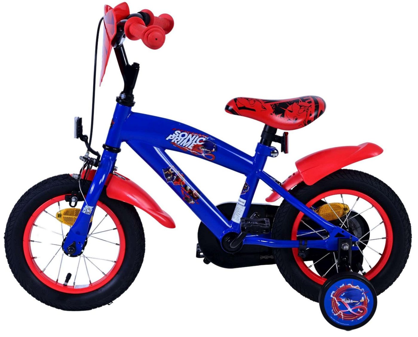 Volare Kinderfahrrad Turbo Crew Jungen 12 Zoll Blau Rot mit Stützrädern, Handbremse, Rücktrittbremse, geschlossener Kettenschutz Bild 3