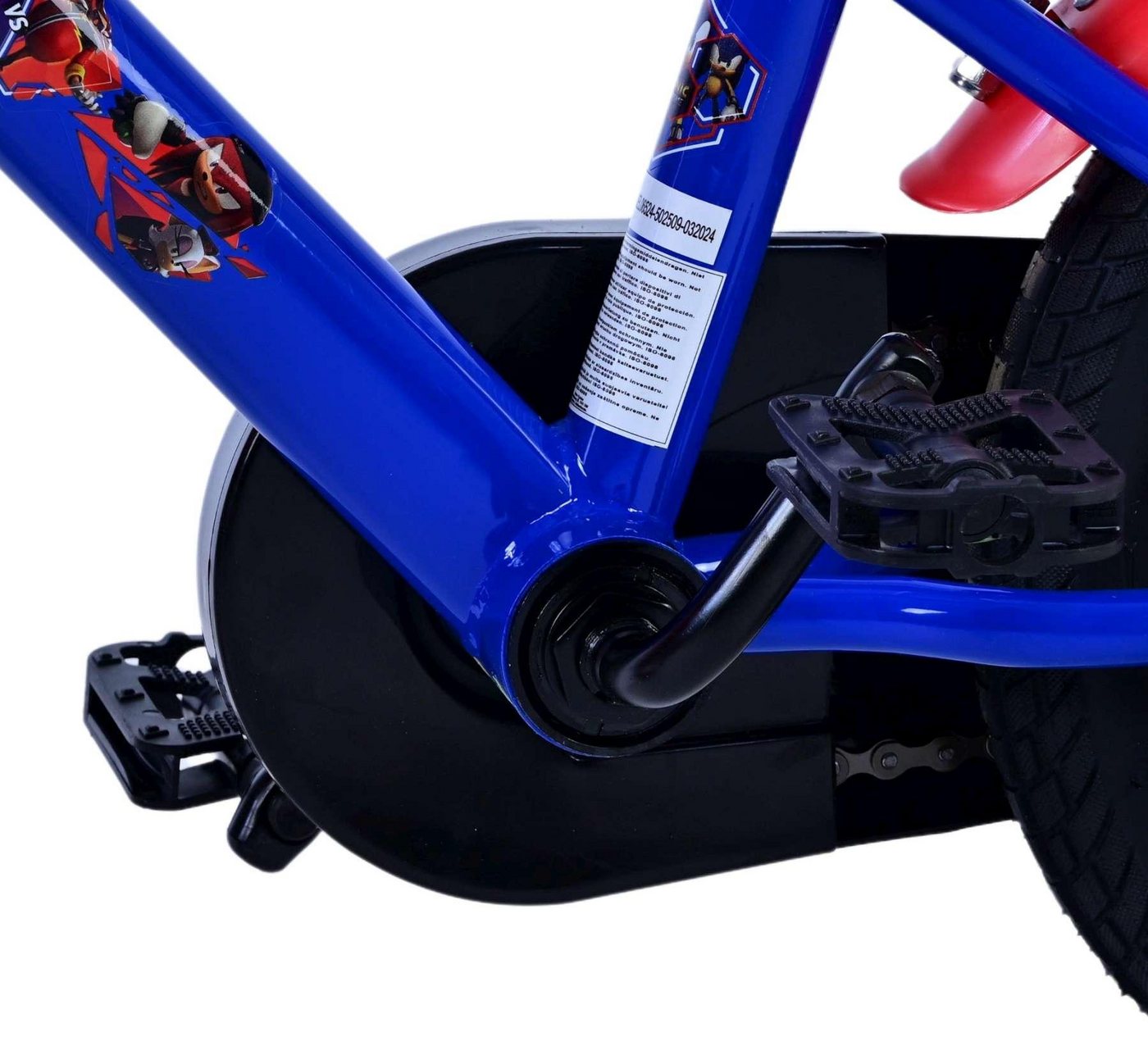 Volare Kinderfahrrad Turbo Crew Jungen 12 Zoll Blau Rot mit Stützrädern, Handbremse, Rücktrittbremse, geschlossener Kettenschutz Bild 5