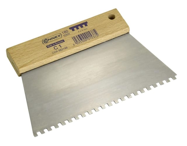 Zahnspachtel 180 mm Zahnung viereckig 4 x 4 mm Fliesenwerkzeug