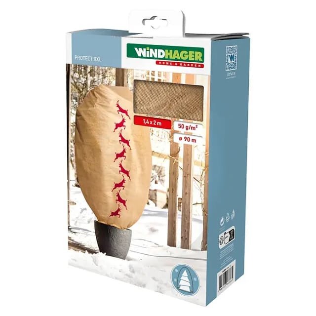 Windhager Deko-Haube Protect XXL 1,4 x 2 m, beige mit Hirschmotiv Schutzvlies