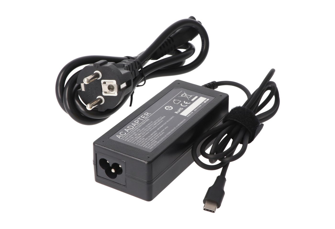 AccuCell USB-C Ladegerät für Laptop mit USB-C Ladebuchse AC Adapter 65W Akku-Ladestation