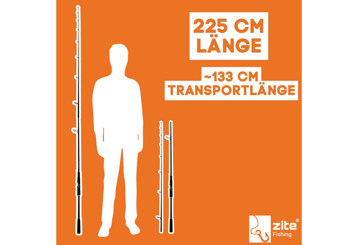 Zite Spinnrute Inzite Pro Stick Hecht-Set - Angelrute + Angelrolle mit Zubehör
