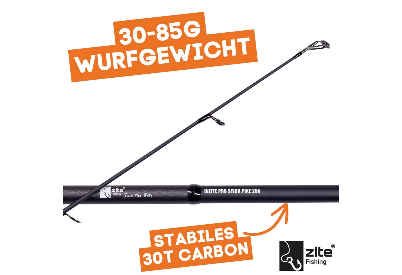 Zite Spinnrute Inzite Pro Stick Hecht-Set - Angelrute + Angelrolle mit Zubehör Bild 4