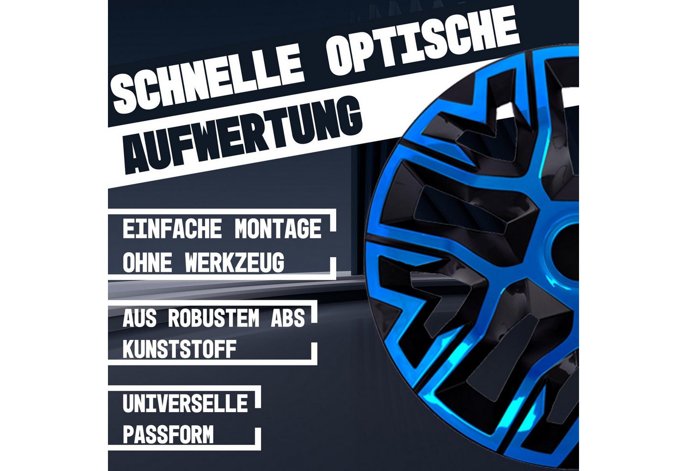 NRM Radkappe Radzierblende NRM THE BEST 16 Zoll BICOLOR blau/schwarz, 16 in Zoll, (4-St) Bild 2