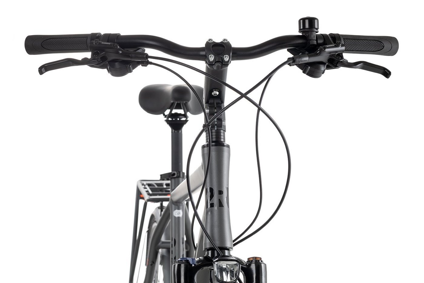 2R Manufaktur Trekkingrad TLX24, 24 Gang Shimano Acera RD-M360 Schaltwerk, Kettenschaltung, Herrenrad 28 Zoll schwarz/grau