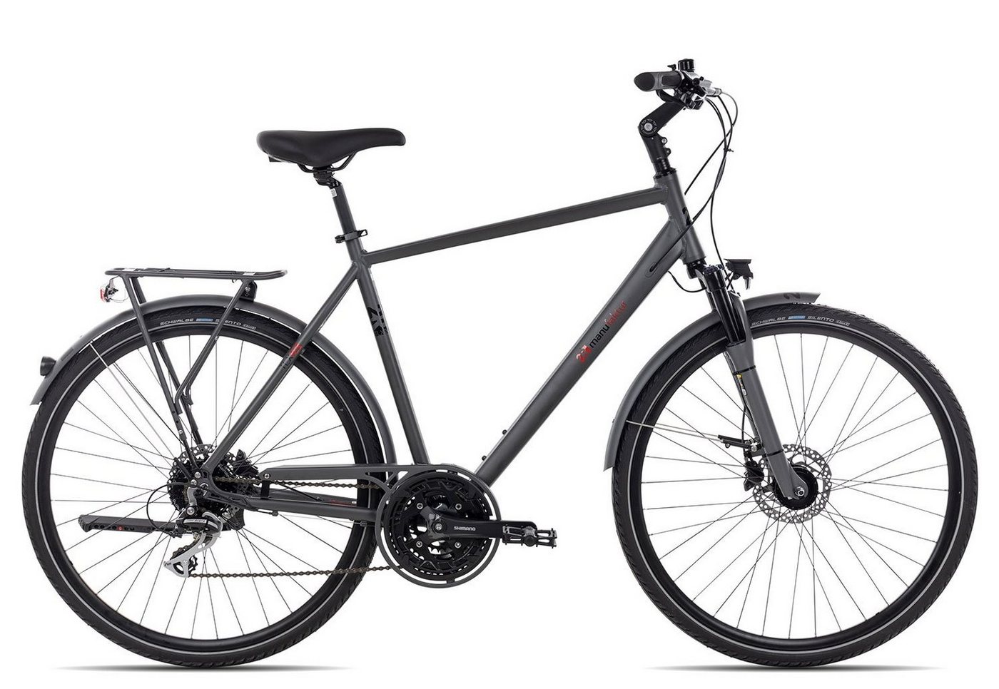2R Manufaktur Trekkingrad TLX24, 24 Gang Shimano Acera RD-M360 Schaltwerk, Kettenschaltung, Herrenrad 28 Zoll schwarz/grau Bild 2