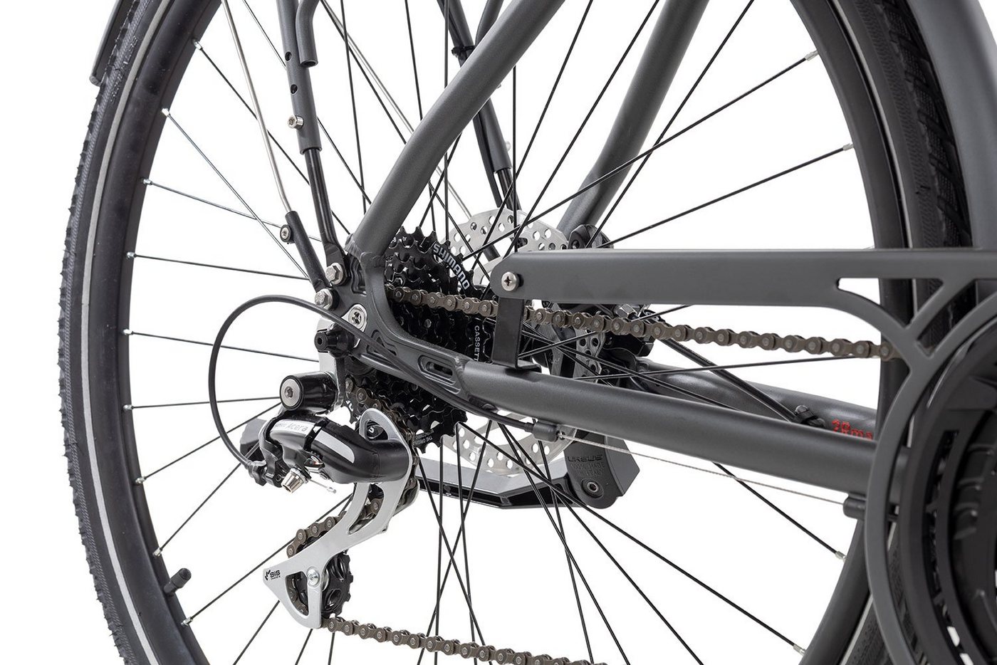 2R Manufaktur Trekkingrad TLX24, 24 Gang Shimano Acera RD-M360 Schaltwerk, Kettenschaltung, Herrenrad 28 Zoll schwarz/grau Bild 4