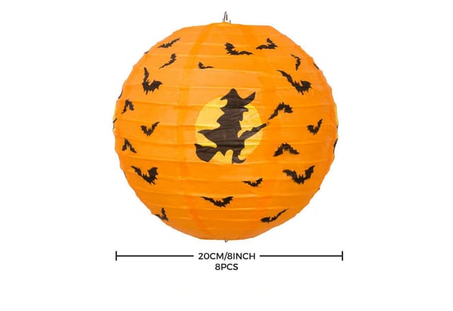nsihing Laterne 8 Stiick Halloween Kürbis Laternen Hängende Papier Deko für Party (Papierlaternen Lampions Niedlich zum Aufhängen Spiralen Bänder, 8-St), für Halloween Home Dekorationen Geburtstag