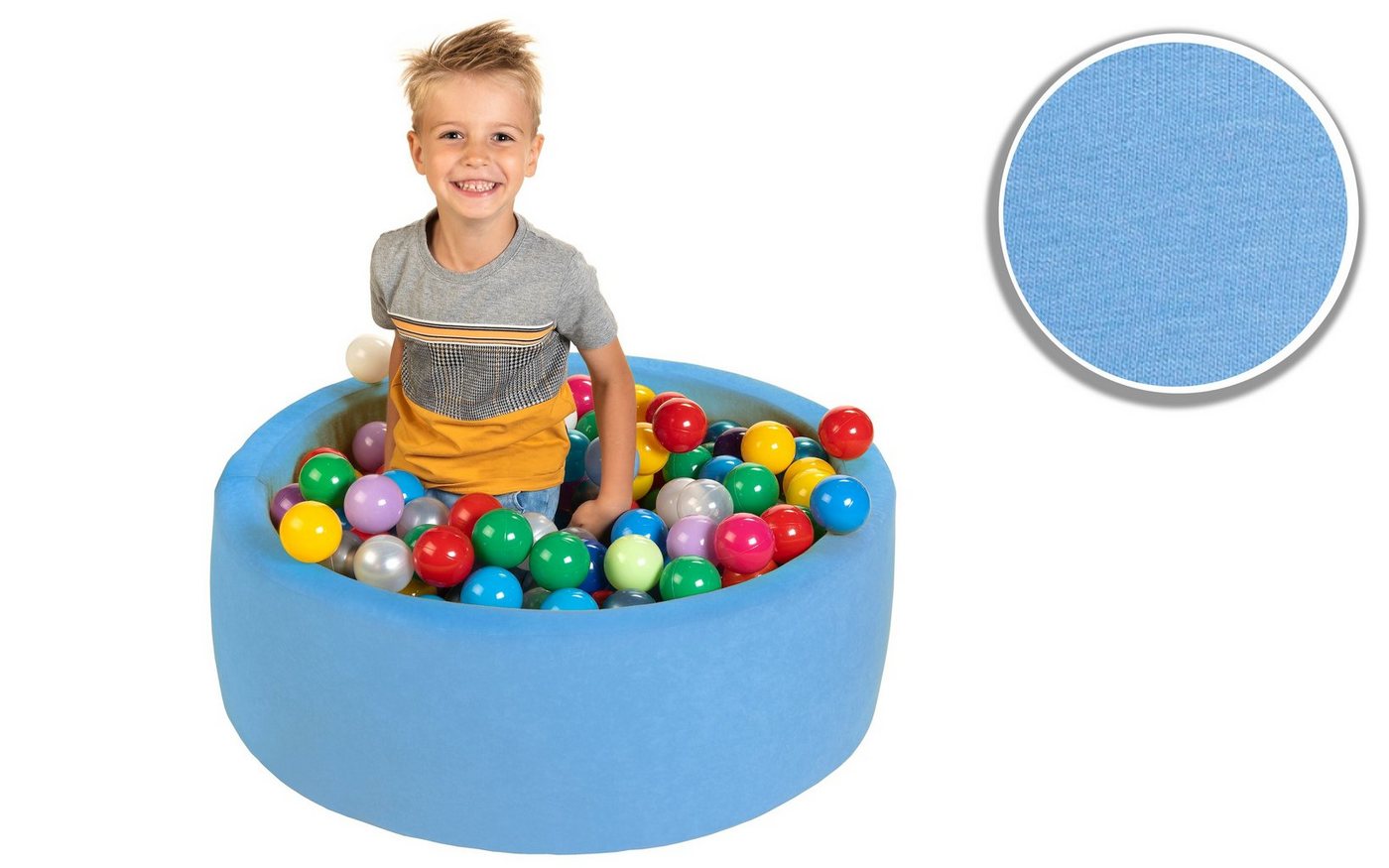 sunnypillow Bällebad-Bälle für Baby Kinder mit bunten Bällen (200-St), Blau - mit 200 Bällen