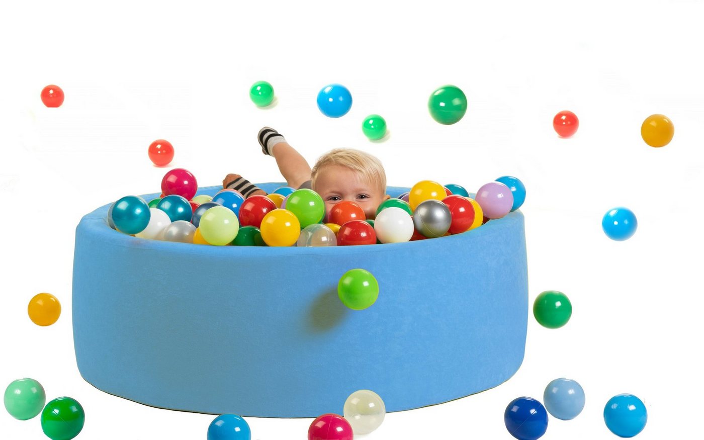 sunnypillow Bällebad-Bälle für Baby Kinder mit bunten Bällen (200-St), Blau - mit 200 Bällen Bild 2
