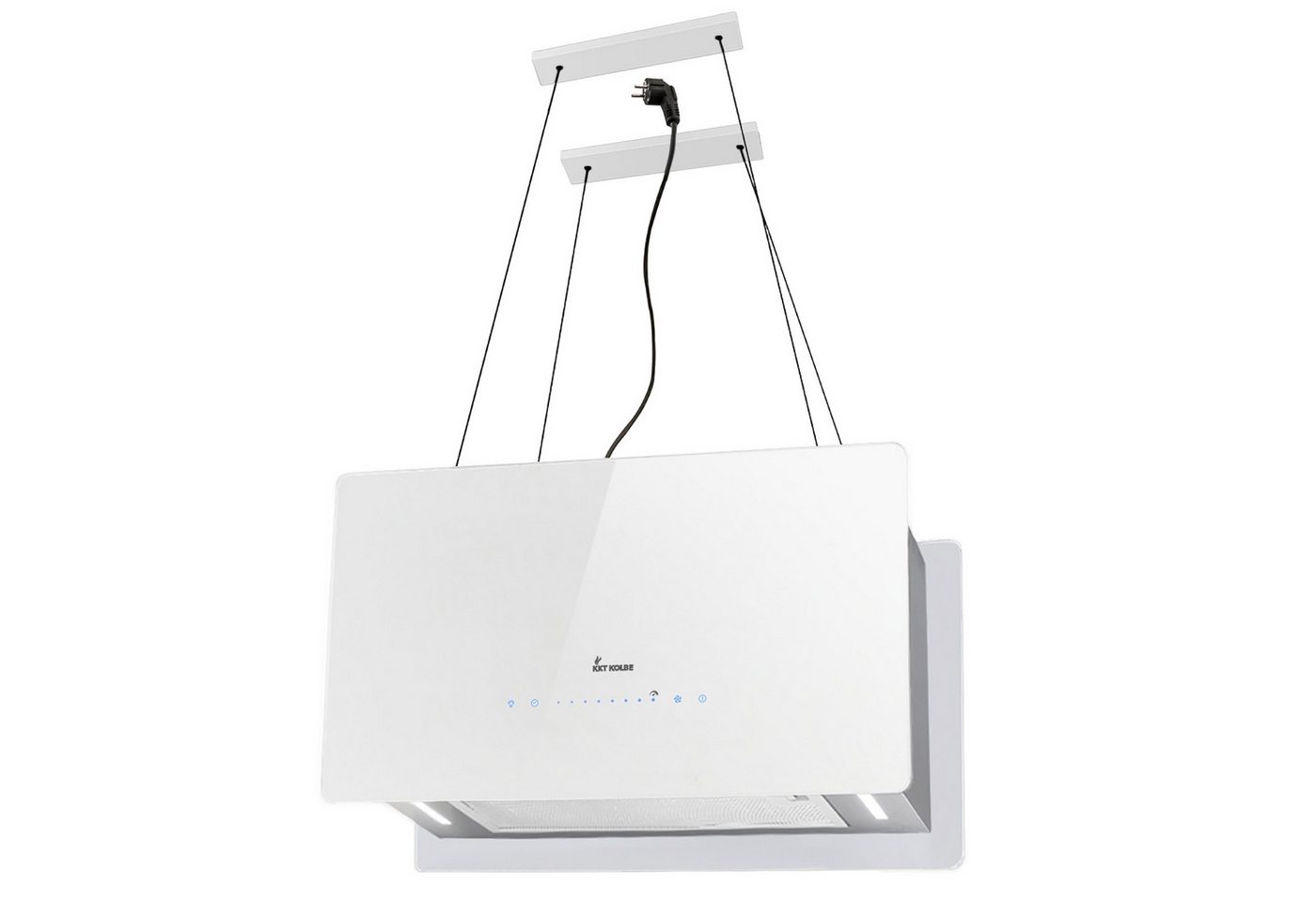 KKT KOLBE Inselhaube Dunstabzugshaube Inselhaube CUBE60-Serie 60cm Abzugshaube / Inselhaube / Umluft / Weiß / Glas / Touch LED / WiFi Bild 5
