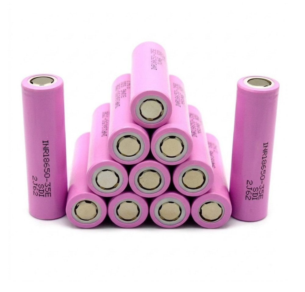 Athlix 10er Pack 18650 wiederaufladbare Lithium-Ionen-Batterie Akku Akkupacks 3500 mAh (3,7 V, 10 St), Hohe Impuls- und Dauerentladeraten, Hohe Energiedichte Bild 2