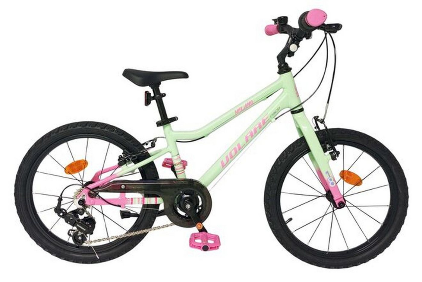 Volare Kinderfahrrad Milano Mädchen 16 Zoll Mintgrün, leichtes Schul- und Stadtrad, leicht, sportlich, sicher, verstellbarer Lenker, ohne Stützräder