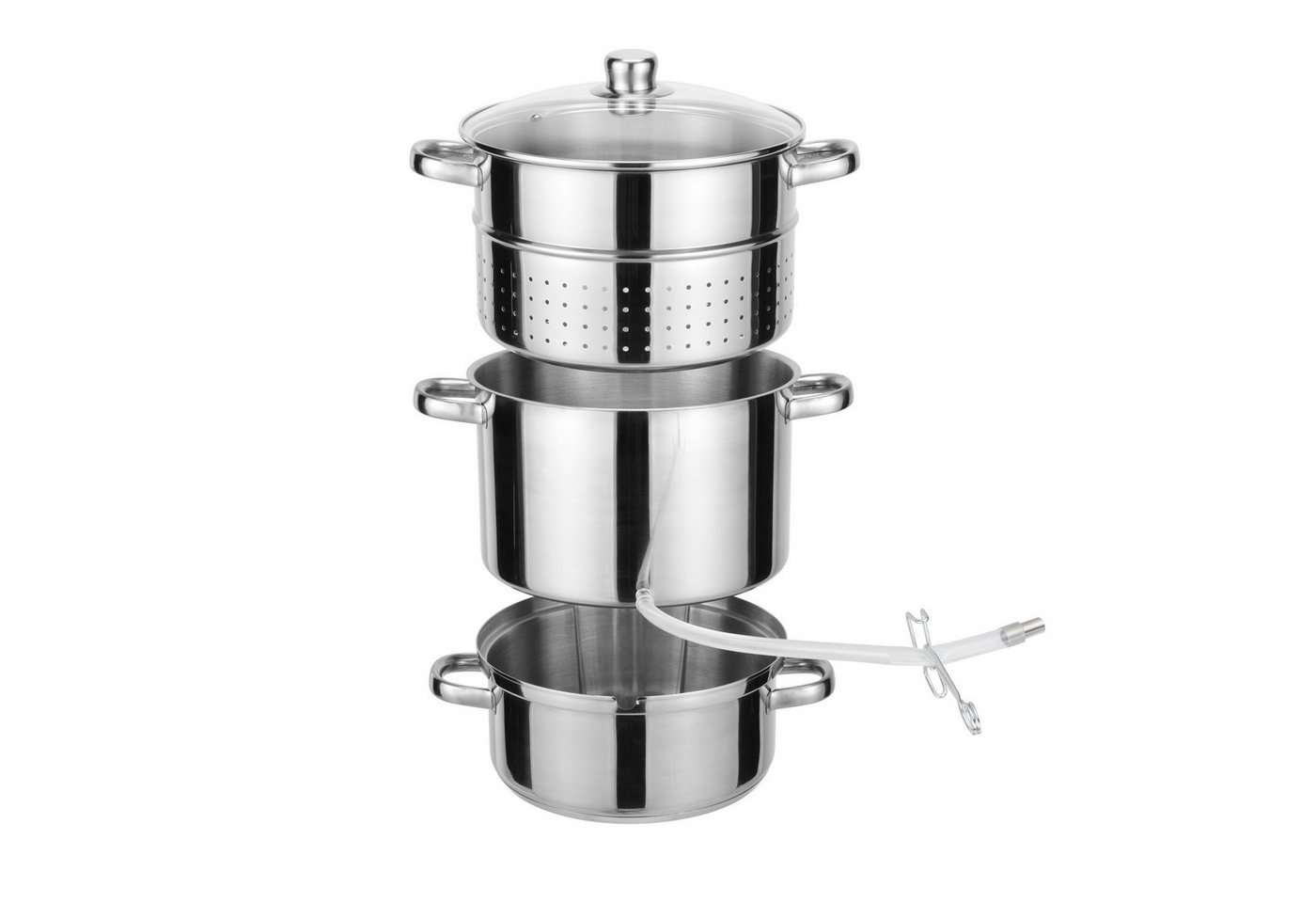 Haushalt International Entsafter Dampfentsafter Fruchtentsafter Ø 26 cm Dampfgarer, Edelstahl Dampfkochtopf Bild 3