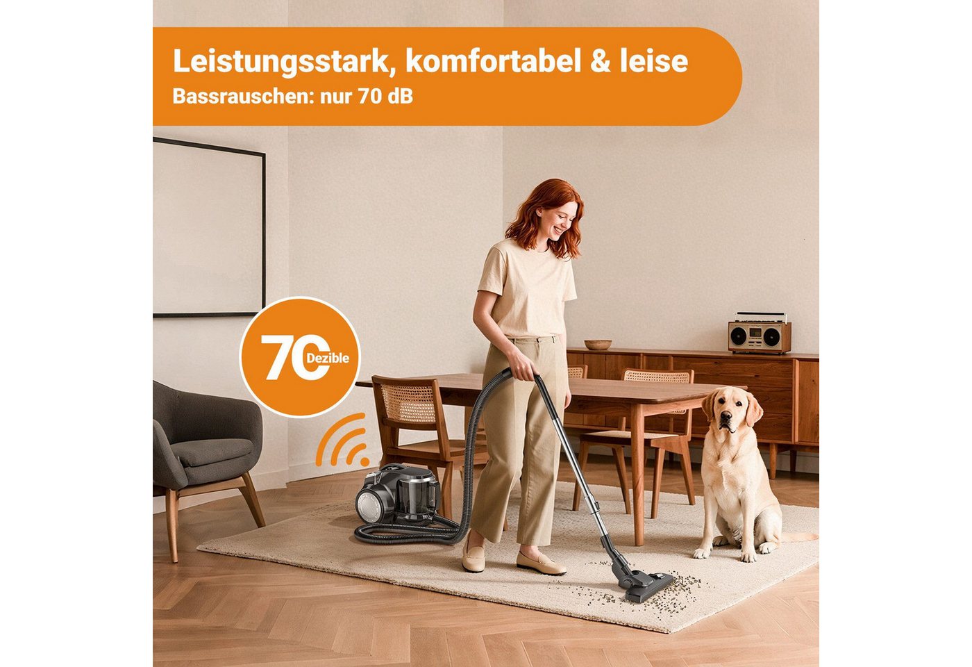 Toomoke Bodenstaubsauger Beutelloser Staubsauger starke Saugleistung,Kompakt Leicht Staubsauger, beutellos, für Hartböden Teppiche,leise,2,5L Staubbehälter, 5m Kabel Bild 2
