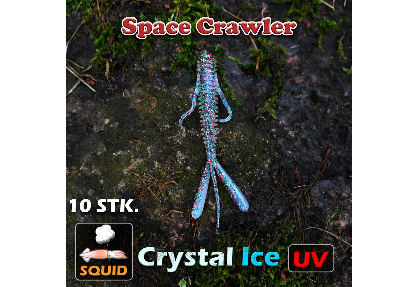 Paradox Fishing Angelgewicht Dropshot Komplett Set 91 Teile, (Spar-Set, Komplett Set), 40 UV-aktive 7cm Creature Baits Bild 4