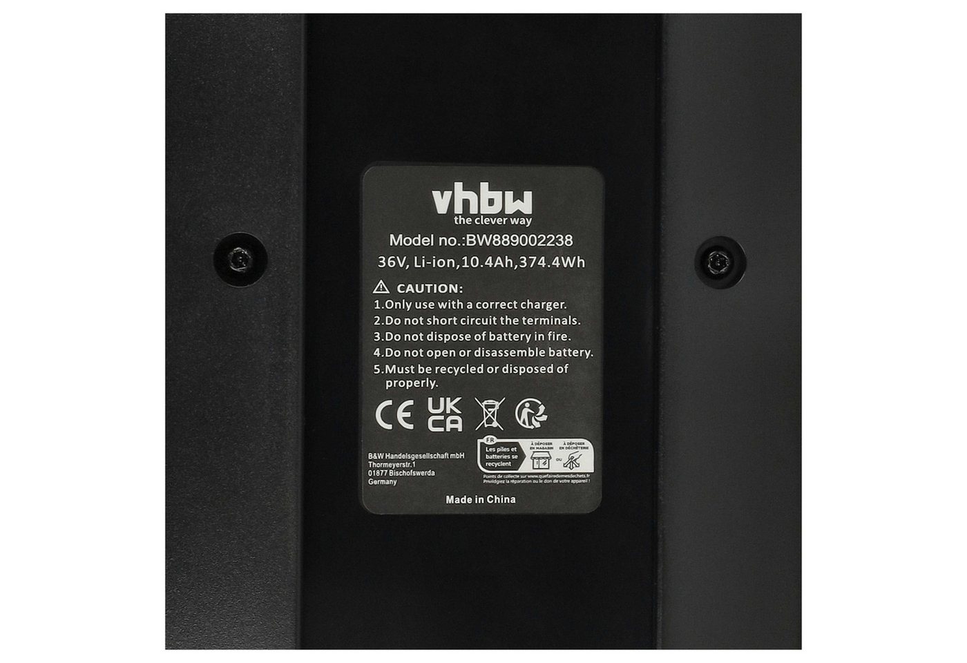 vhbw Akku passend für Pegasus Solero E9 Performance, E7, E8 E-Bike (10,4 E-Bike Akku Akku Li-Ion 10400 mAh (36 V, 1 St), Leistungsfähiger Austausch-Akku für Pedelec, Elektrofahrrad, E-Bike Bild 2