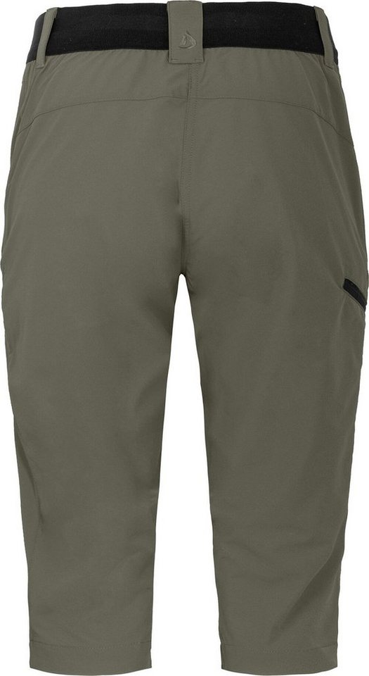 Bergson Outdoorhose VIDAA COMFORT Capri (slim) Damen 3/4 Wanderhose, leicht, strapazierfähig, Normalgrößen, grau/grün