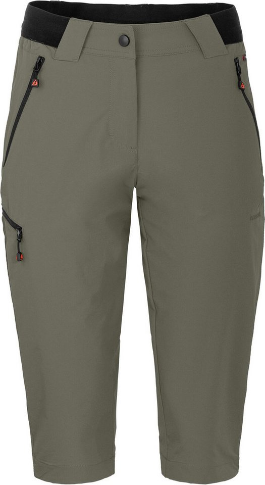 Bergson Outdoorhose VIDAA COMFORT Capri (slim) Damen 3/4 Wanderhose, leicht, strapazierfähig, Normalgrößen, grau/grün Bild 2