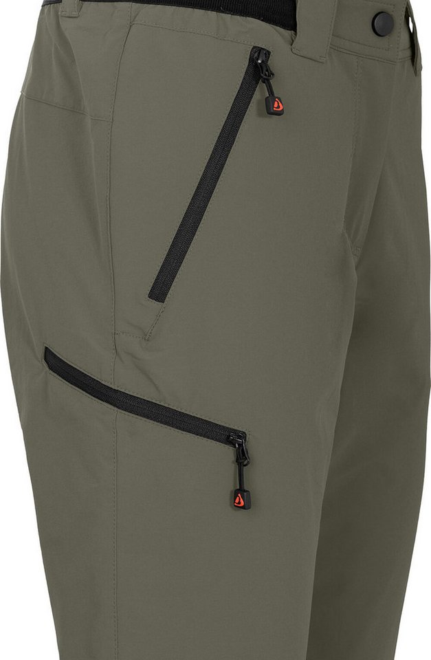 Bergson Outdoorhose VIDAA COMFORT Capri (slim) Damen 3/4 Wanderhose, leicht, strapazierfähig, Normalgrößen, grau/grün Bild 3