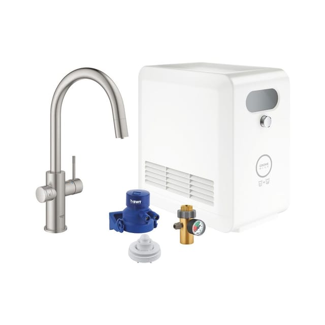 Blue Professional C-Auslauf herausziehbar supersteel EC31325DC2 - Grohe