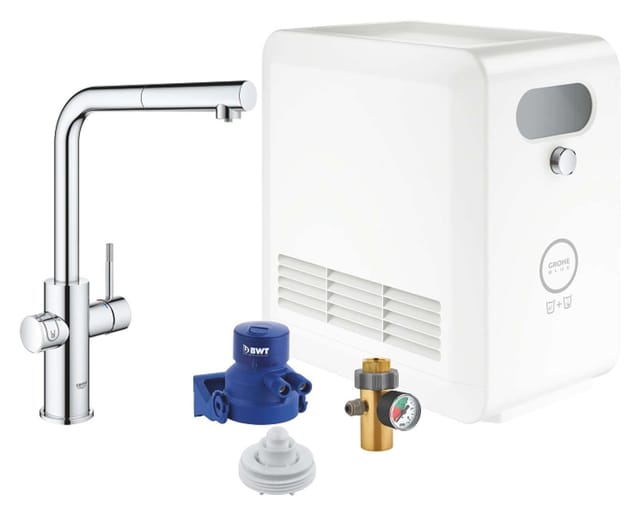 Blue Professional - Spültischarmatur Connected, mit Kühleinheit und Wasserfilter, ausziehbare Geschirrbrause, verchromt 31326002 - Grohe