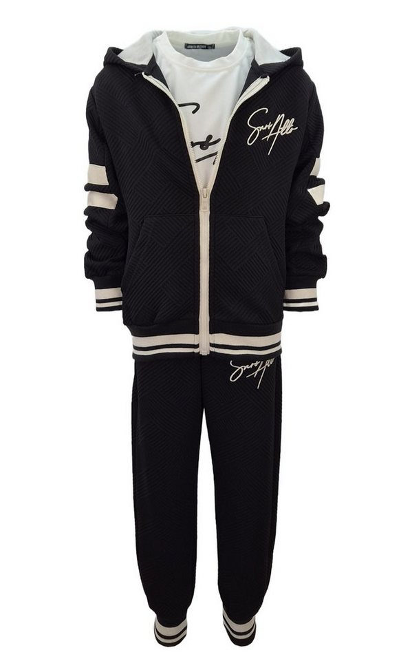 Fashion Boy Sweatanzug 3-teiliges Set mit Kapuzenjacke, Langarmshirt & Jogginghose JF7913 (Set, Kapuzenjacke, Langarmshirt & Jogginghose) Bild 3
