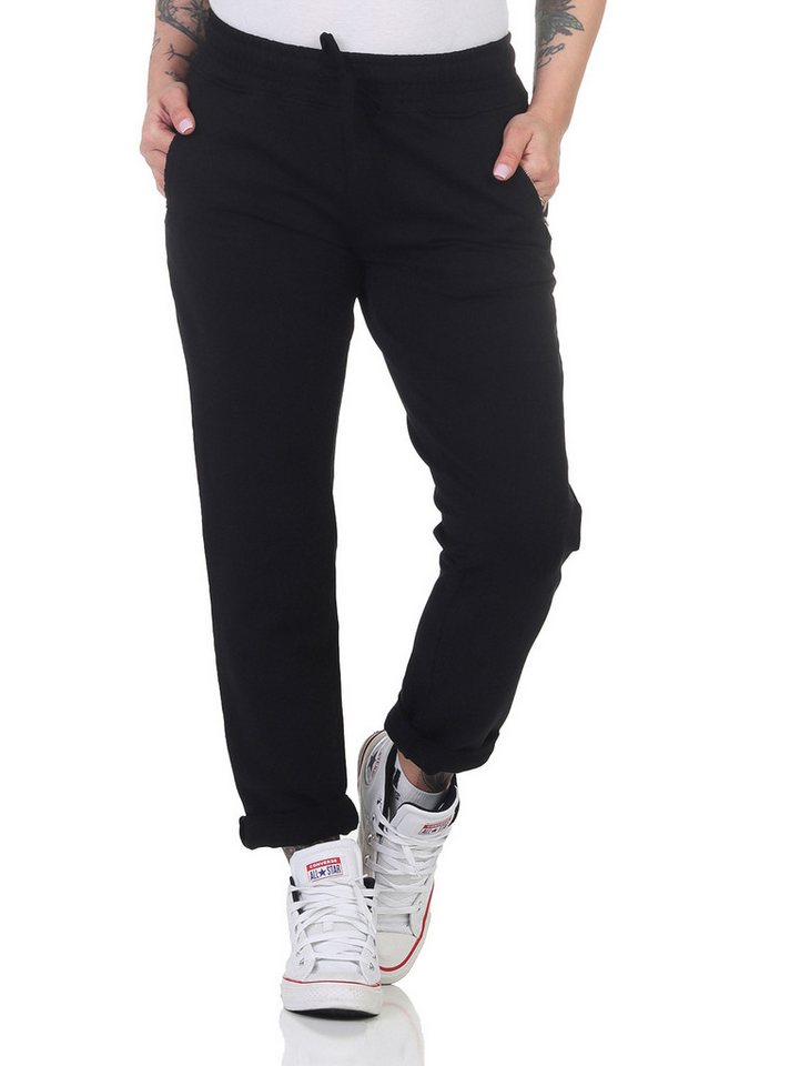 CLEO STYLE Jogger Pants Damen Jogginghose 814136 34-38 Schwarz