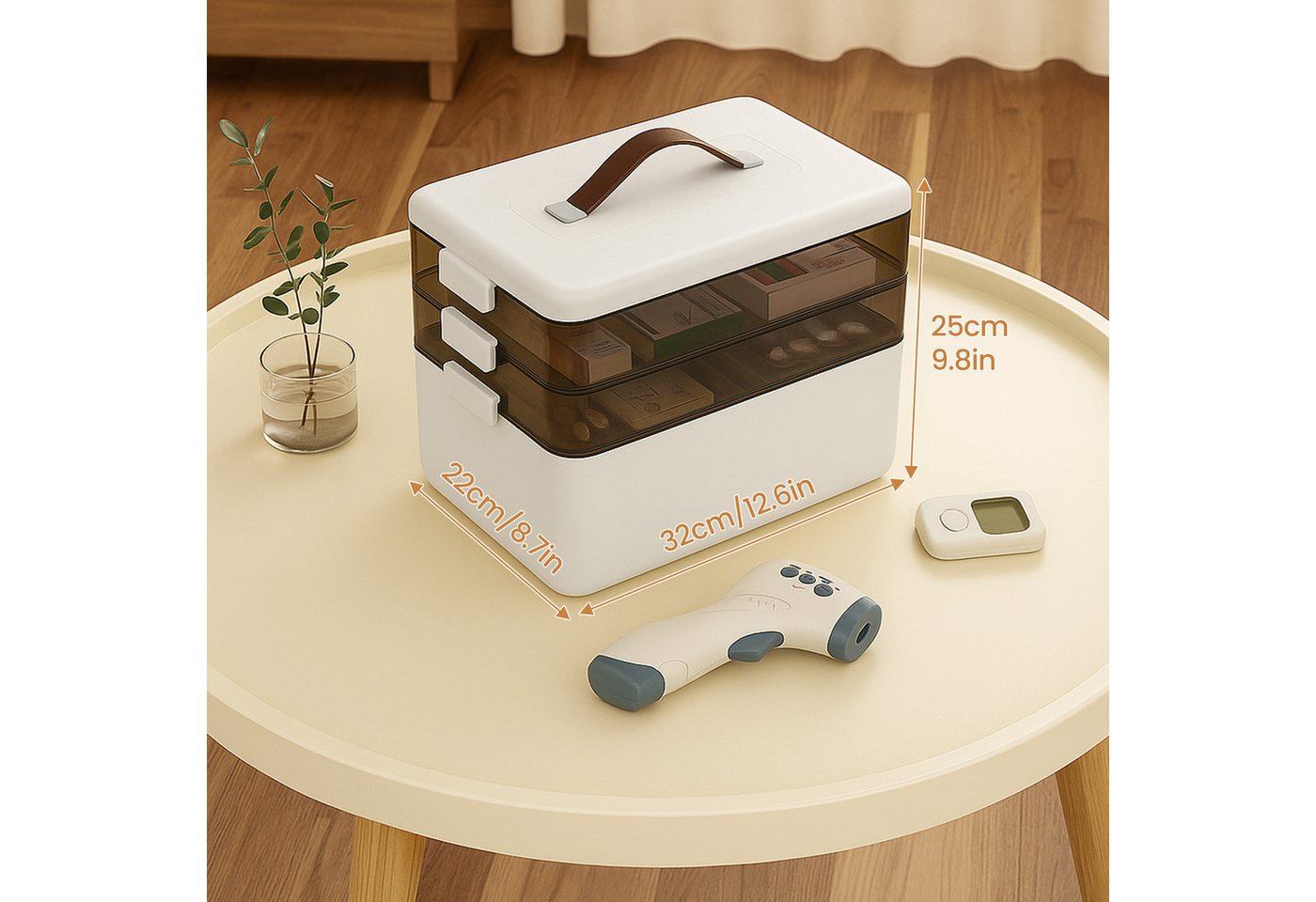 Youyijia Kofferorganizer 3 Ebenen Medikamentenbox Organizer mit Tragegriff Bild 3
