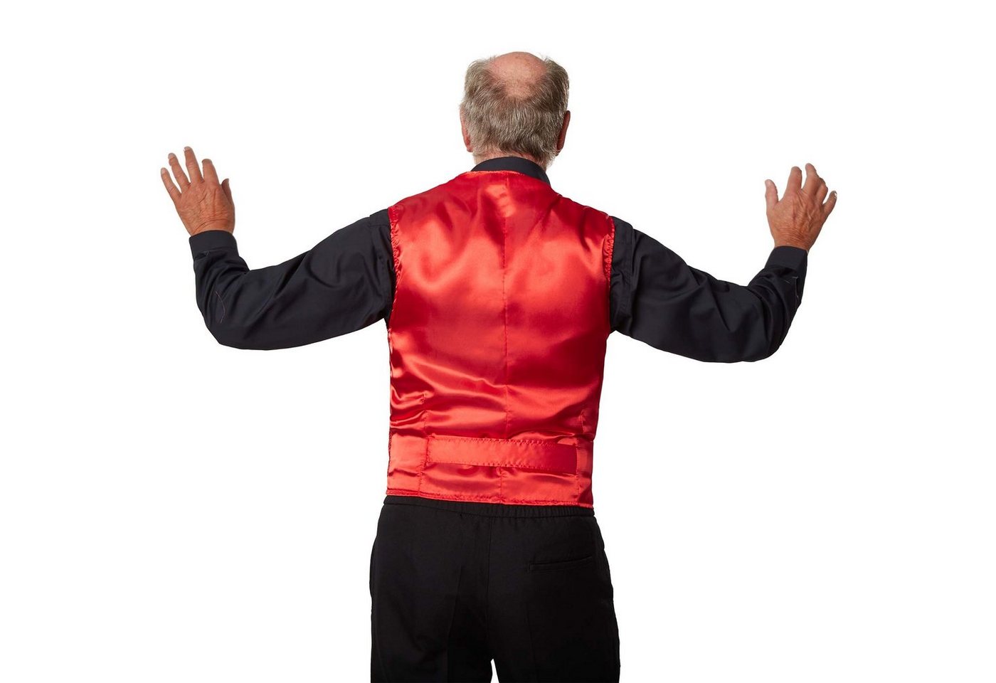 dressforfun Anzugweste Gilet, Hoher Tragekomfort, perfekter Sitz, Herren-Weste einfarbig (Festweste, Konfektionsgröße L in rot) Vorn mit glitzernden Pailletten, Feiner Glanzstoff auf der Rückseite