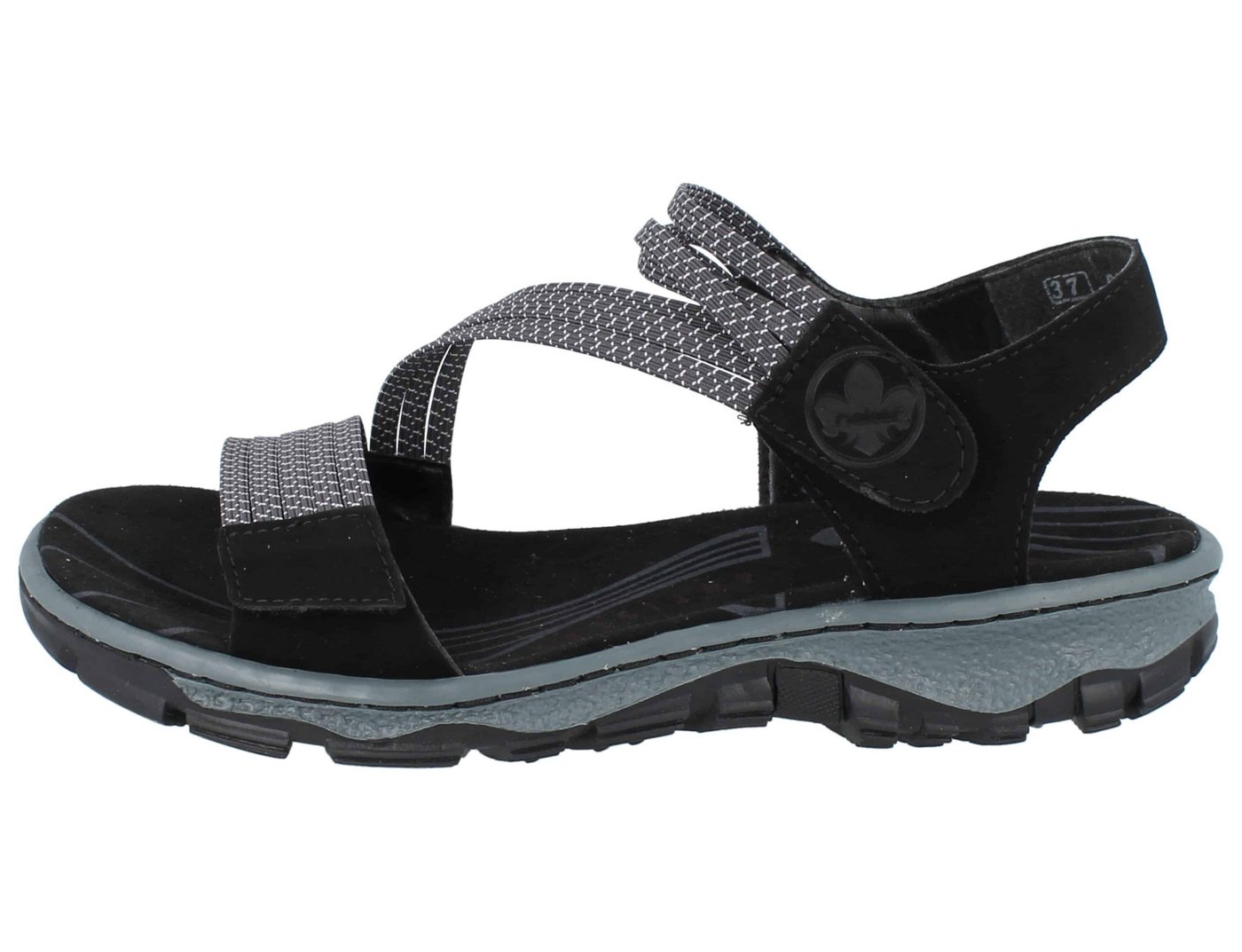 Rieker RIEKER Damen Trekkingsandale schwarz Textil/Kunstleder - Größe: 38 Wanderschuh Bild 2