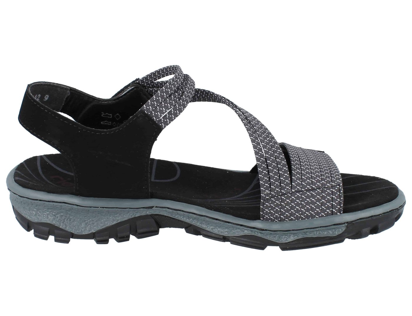 Rieker RIEKER Damen Trekkingsandale schwarz Textil/Kunstleder - Größe: 38 Wanderschuh Bild 3