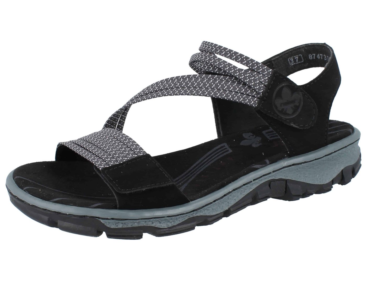 Rieker RIEKER Damen Trekkingsandale schwarz Textil/Kunstleder - Größe: 38 Wanderschuh Bild 5